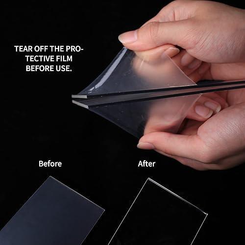 Miniatura 3 de ihomecooker Paquete de 4 soportes acrílicos de 5 x 7 pulgadas con parte trasera inclinada, marco de acrílico transparente en forma de T, base de