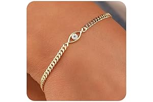 Evil Eye Protection Beaded Bracelet: 14K Gold & Silver-Plated Good Luck Charm Necklace