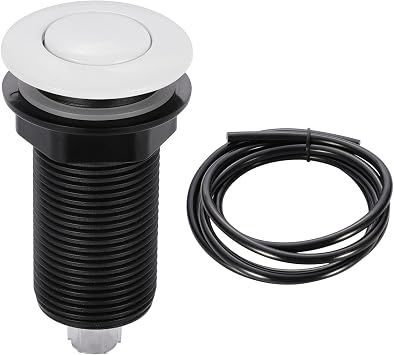 RQYEKDO Garbage Disposal Air Switch Kitchen Sink Top Long Stainless Steel Brushed Nickel Long 2.5" for Food and Waste Disposal On/Off Air Button Parts White...