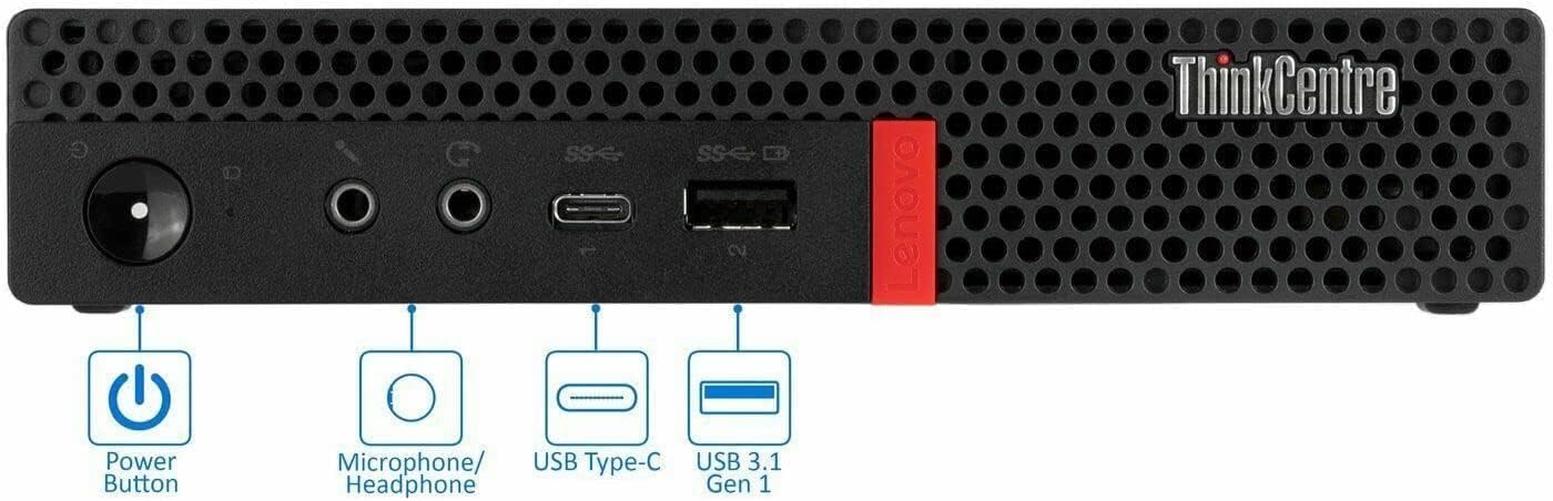 Lenovo ThinkCentre M700 Mini PC de Escritorio, Intel Core i7-6700, 8 GB de RAM, SSD de 256 GB, Teclado QWERTY Estadounidense, WiFi, Bluetooth, Windows 11 Pro (reacondicionado)