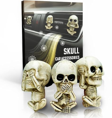 Sugar Skull Car Accessories For Women, Men, Teens, Skull Air Freshener Car, Car Skull Decor, Hippie Car Accessories, Car Decorations, Cool Car Accessories Interior For Women, Car Fresheners For Men
