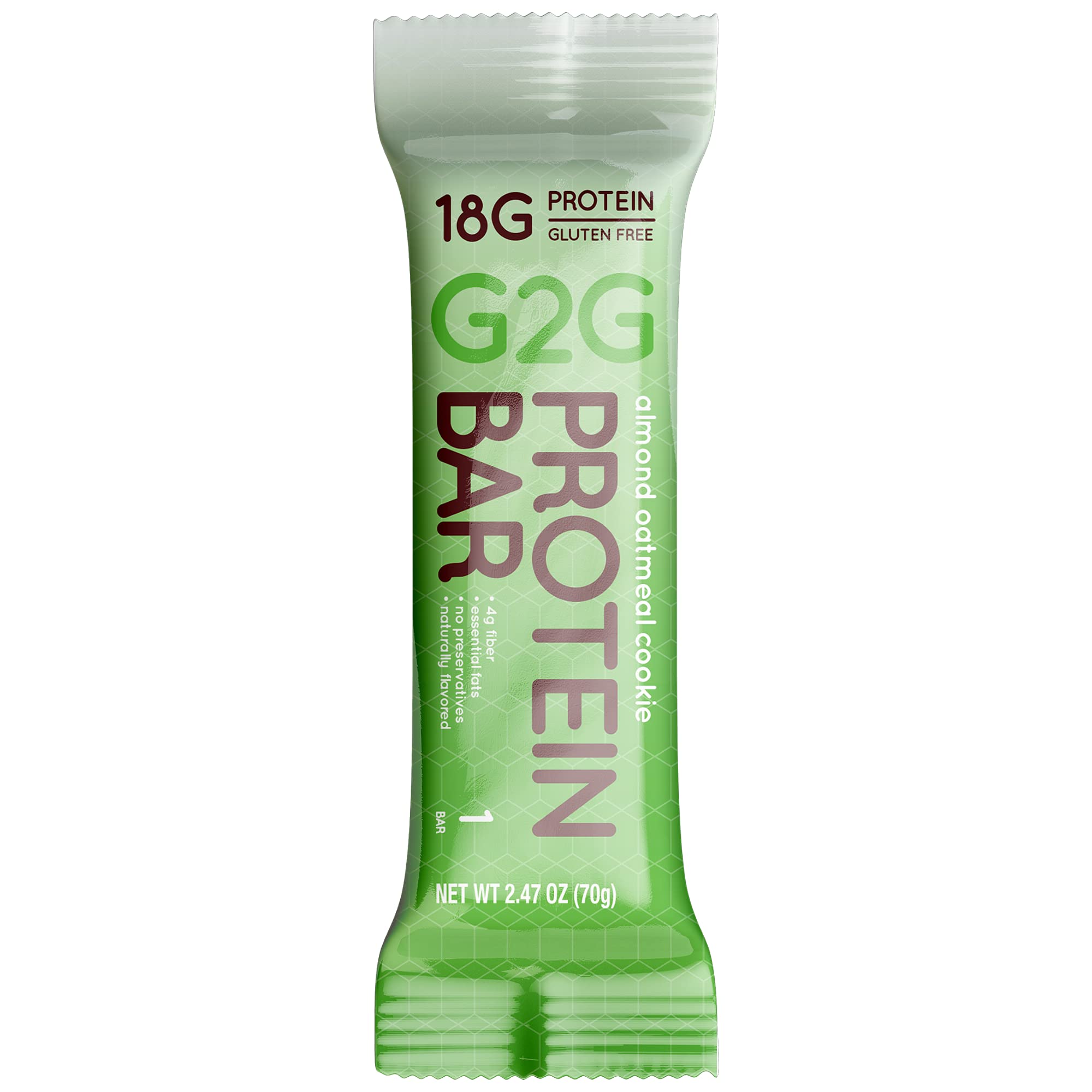 G2G Protein Bar, Almond Oatmeal Cookie, Healthy Snack, Delicious Meal Replacement, Gluten-Free, Clea