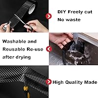 Vista 2 de Protectores de Borde de Puerta Automotriz, Protector de Umbral de Puerta, Película Envolvente de Vinilo de Fibra de Carbono 5D, Protección