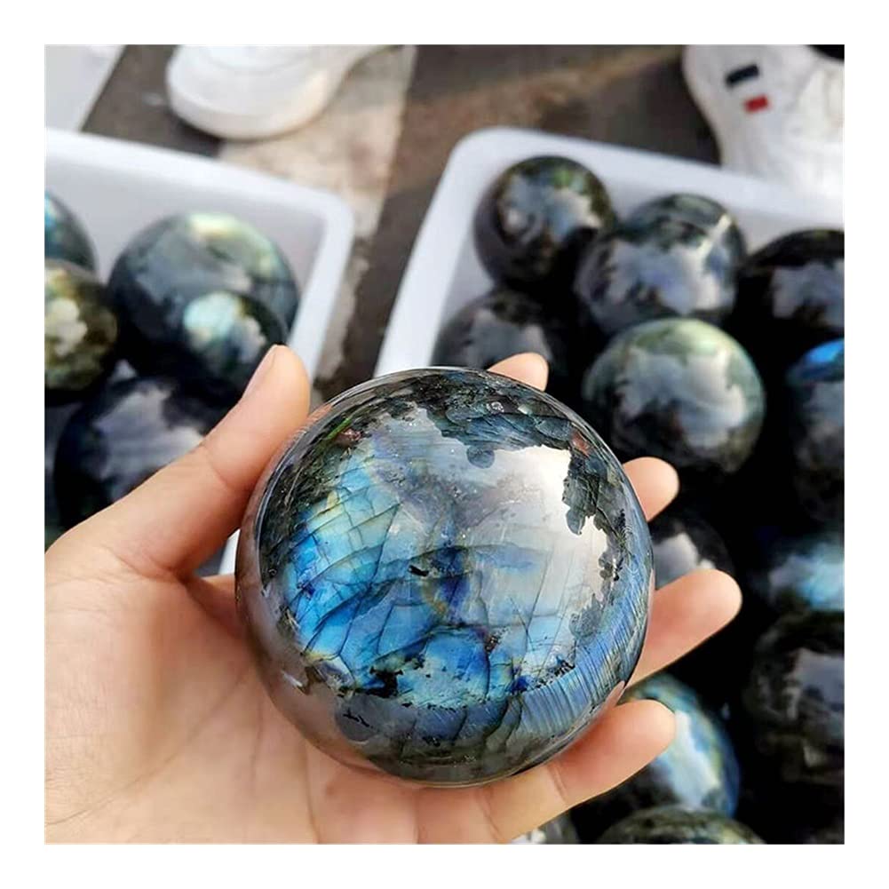 Crystal Gift Collectionn Natural Labradorite Crystal Ball Polished Sphere Glossy Moonstone Crystal StoneHome Gifts 1pcs Home CrystalMeditationsgeschenk ERTEYIN
