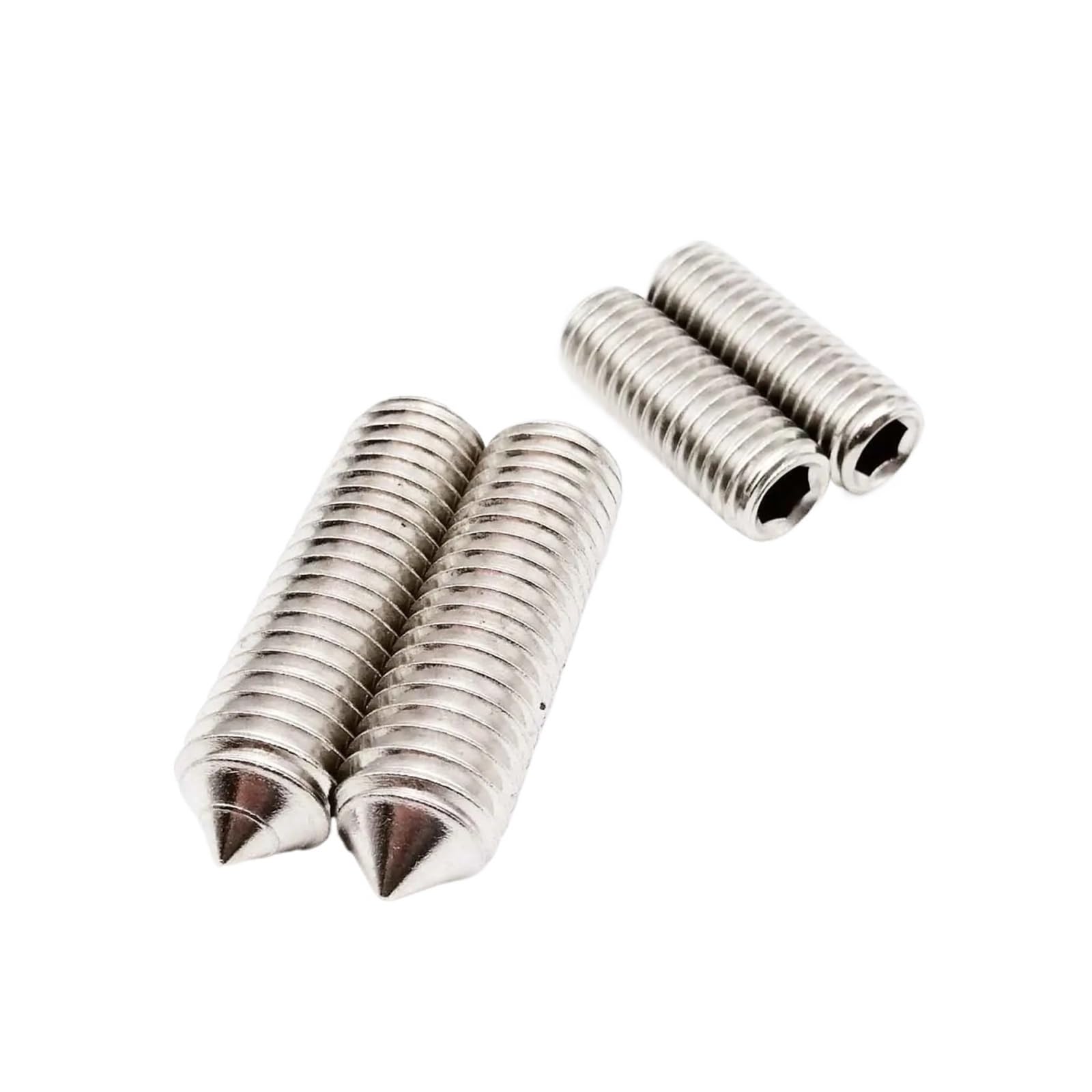 KEXYOAN 50pcs M3 M4 M5 M6 M8 DIN914 304 Stainless Black Grade 12.9 Steel Hex Hexagon Socket Tapered End Grub Bolt Cone Point Set Screw(304 Stainless Steel,10MM-50PCS M8)