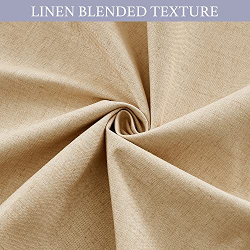 RYB HOME 100% Blackout Curtains for Sightlight Window, Linen Textured Blend Privacy Front Door Curtain Blinds for French Door Kitchen Living Room Doorway, W 12 x L 69 inch, Camel, 1 Panel by RYB HOME - Image 7