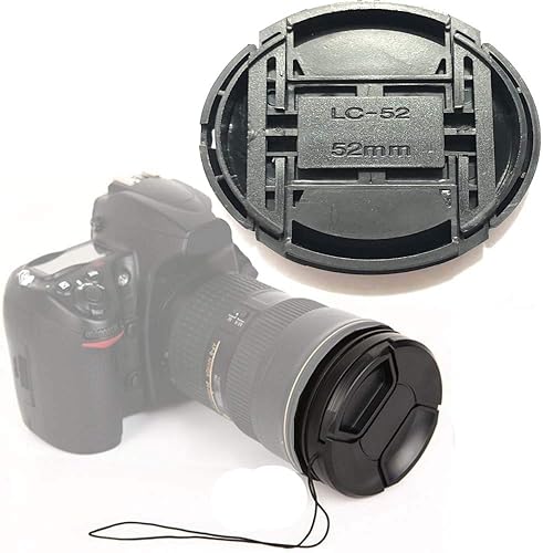 Miniatura 8 de Tapa de lente de 2.638 in 2 piezas con tapa de lente Agujero de correa para Canon para Nikon para Sony DSLR y otra marca de lentes de cámaras
