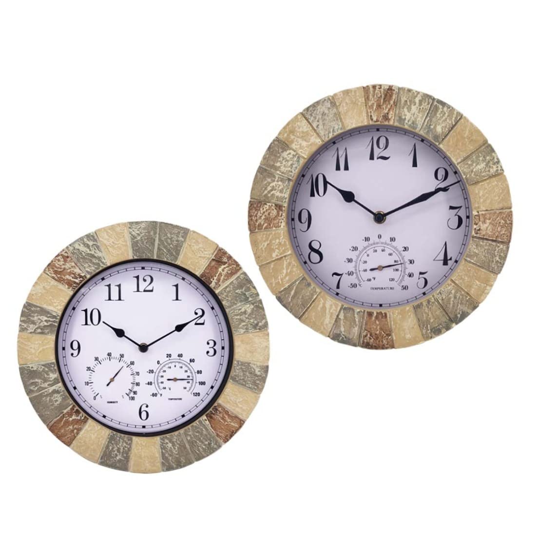 Orologio da parete sospeso con termometro per esterno 10 pollici retrò