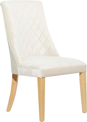 Miniatura 1 de Deco 79 Silla de comedor sólida de madera, juego de 2 20 pulgadas de ancho, 37 pulgadas de alto, blanco