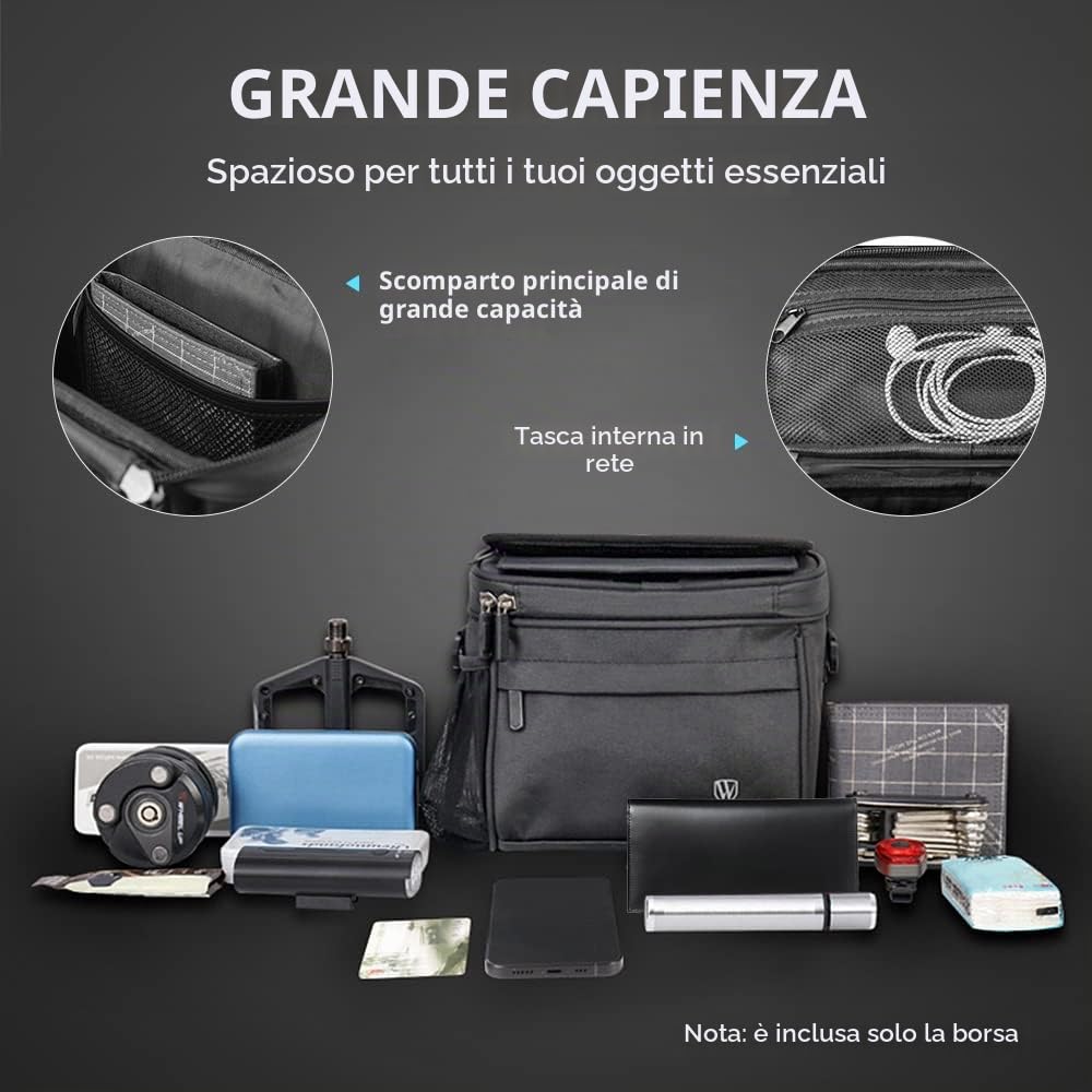 Lixada Borsa Manubrio Bici Impermeabile con Finestra in TPU Altezza Regolabile Touch Screen 20,5x18,3x12,5cm, Borse MTB da Manubrio Stabile per Il Ciclismo di Breve Distanza Pendolarismo