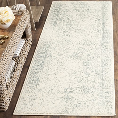 Safavieh Distressed Rug for Living Room Dining Room, Bedroom - Adirondack Collection, Short Pile, in Ivory and Slate, 122 X 169 cm - Image 3