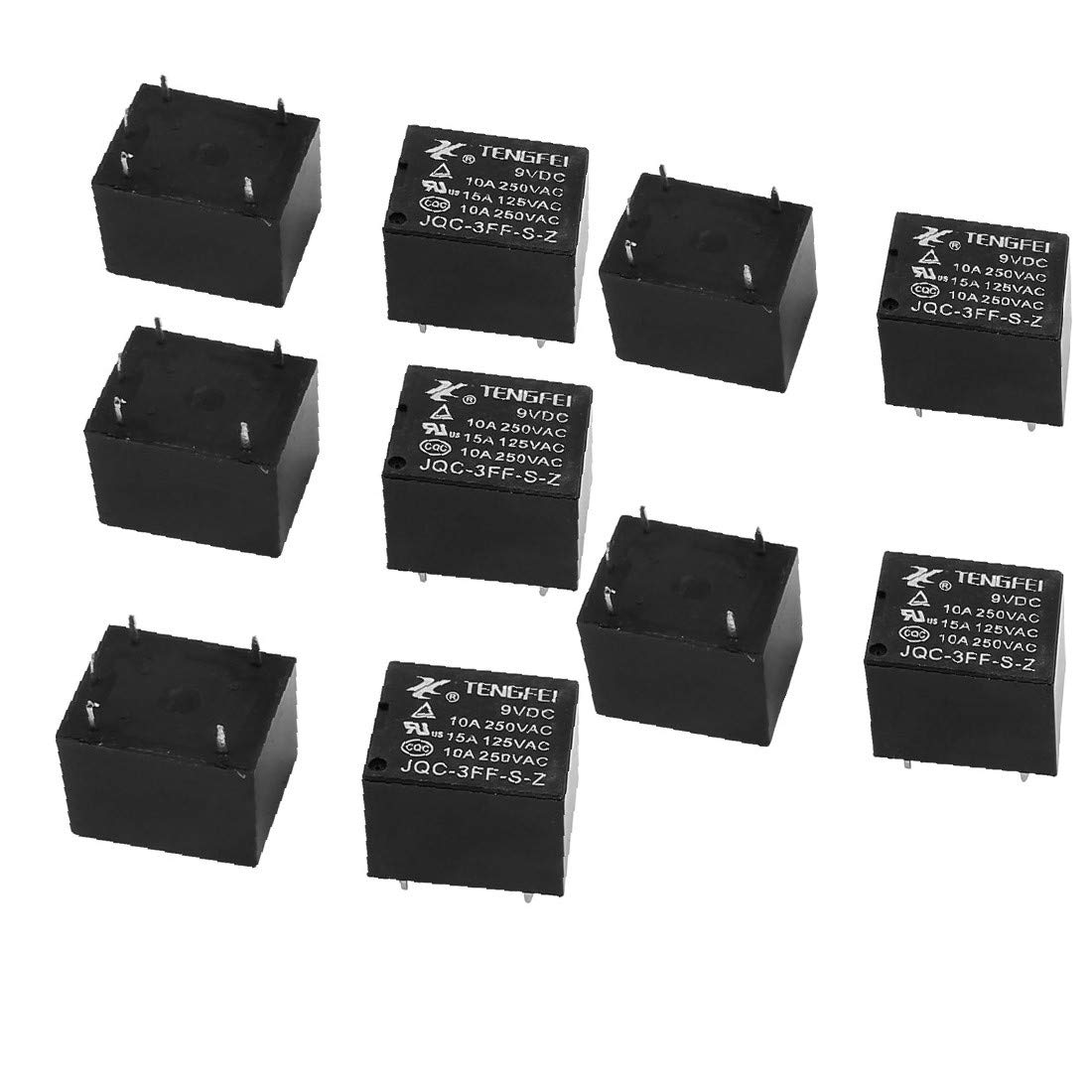 Buy X-DREE 10Pcs JQC-3FF-S-Z DC9V 10A 0.36W 4 Terminal SPST NO Mini ...