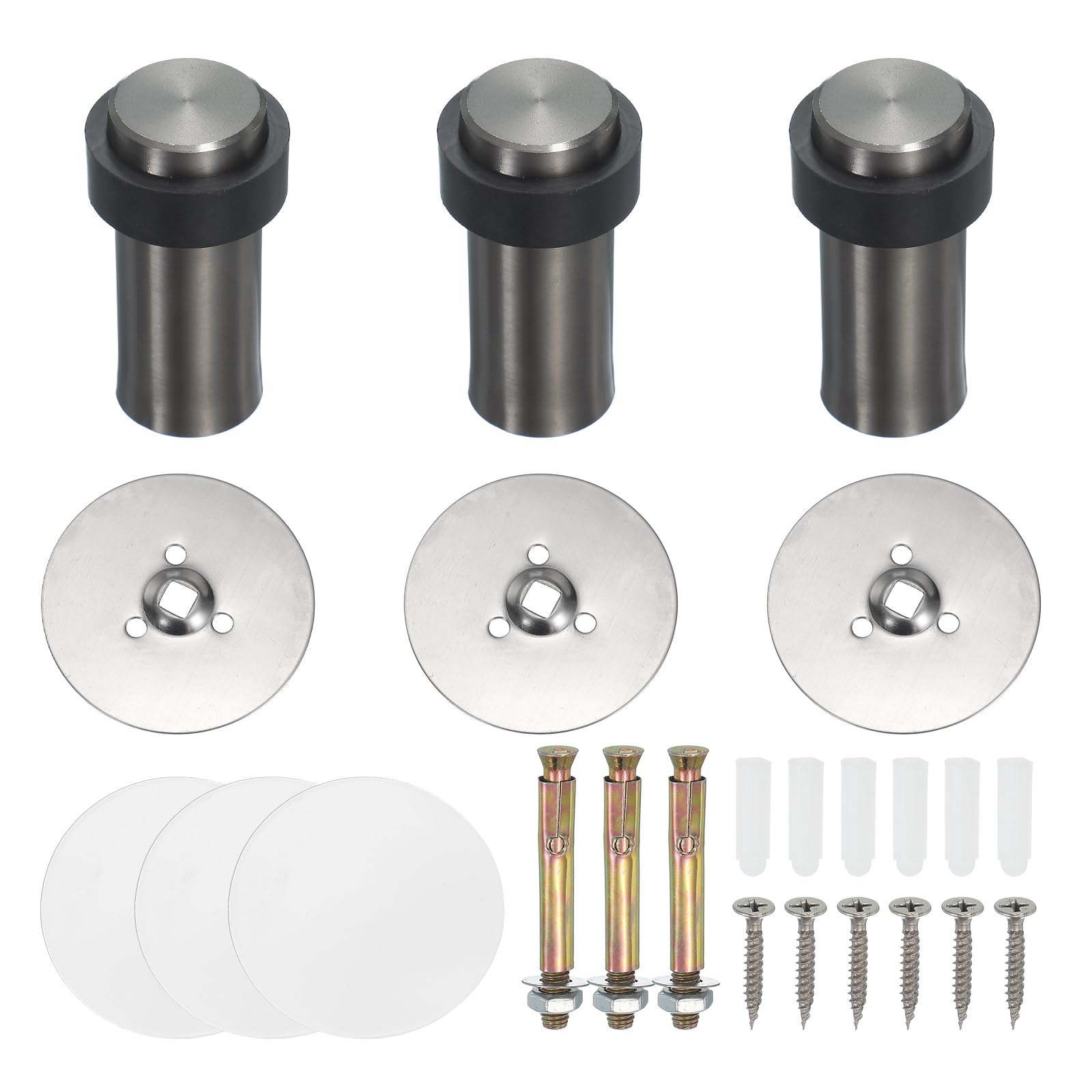 Arrêt de porte intérieur contre les chocs cylindre inox doré 80 mm