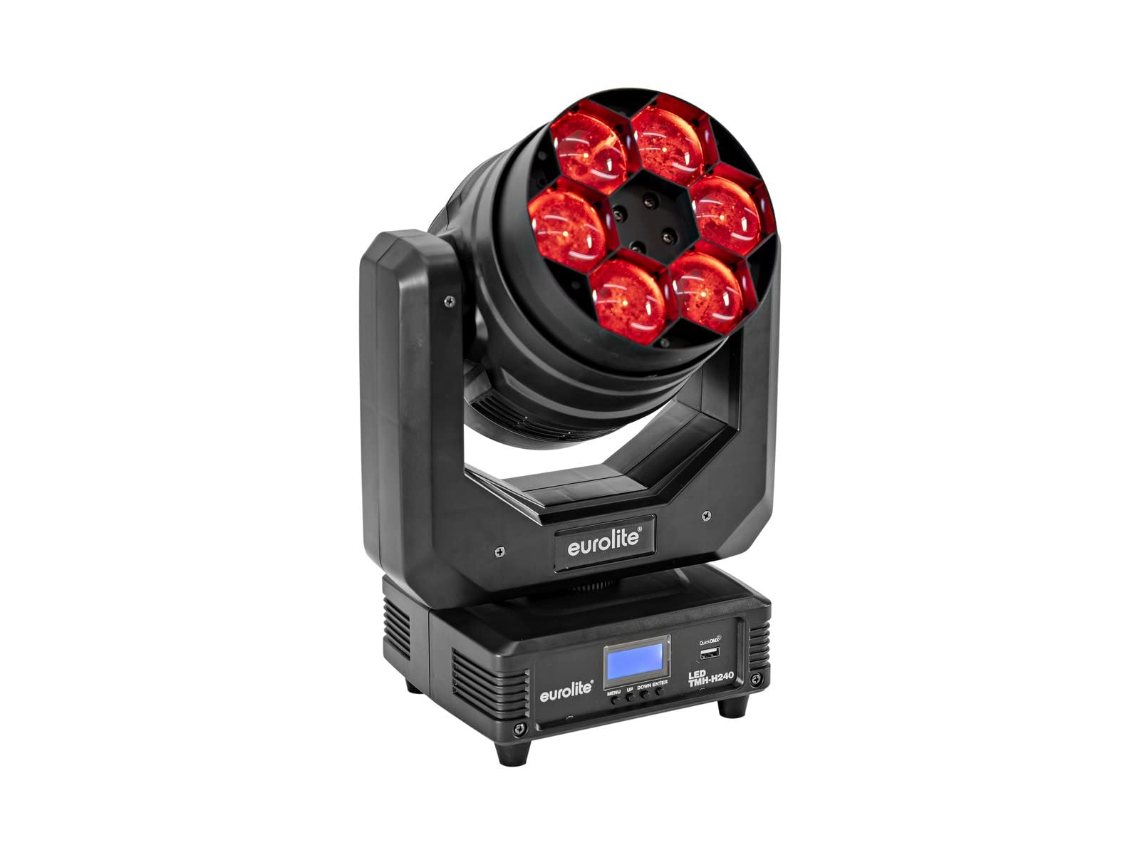 EUROLITE LED TMH-H240 Beam/Wash/Flowereffekt | Hybrid-Moving-Head mit RGBW-LEDs, Zoom, Makros, Mustern und Farbtemperaturvoreinstellungen