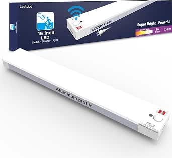 Leetdud 16 Inch Under Cabinet Lighting with Motion Sensor, 3CCT, Plug-in, Linkable, White