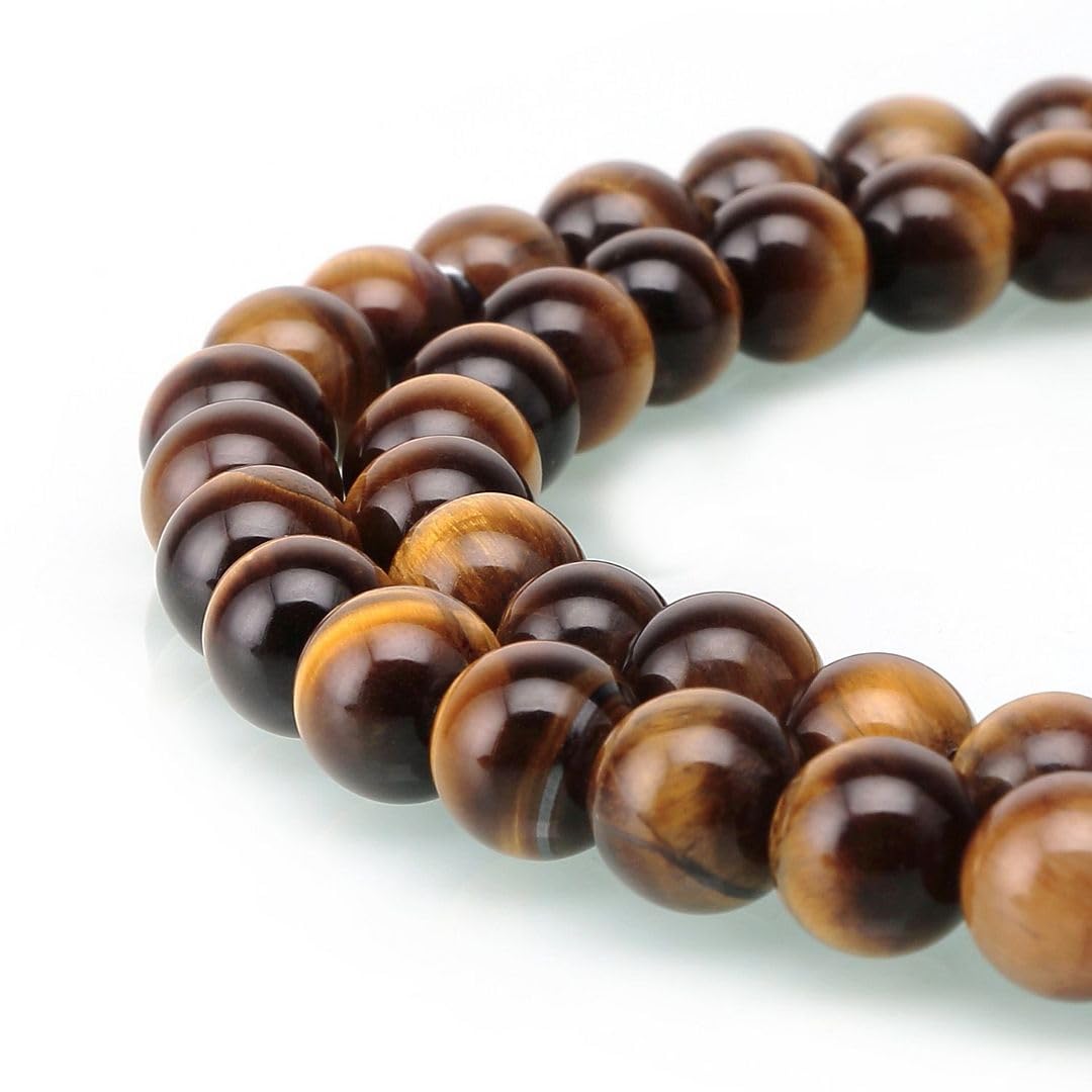 45pcs Adabele Natural Gold Yellow Tigers Eye Gemstone 8mm Round Beads