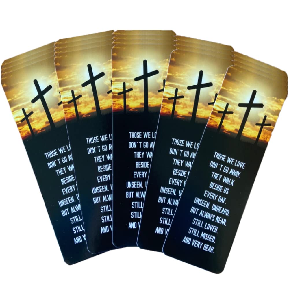 Buy Cross Bookmarks with Sympathy Poem Funeral Favors for Guests