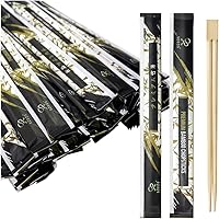 Soeos 100 Pairs Splinter-Free Bamboo Disposable Chopsticks - Natural Wooden for Sushi, Takeout, Parties, Individually Wrapped