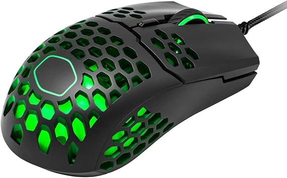 Cooler Master MM711 MasterMouse Gaming Mouse, Black, w/MM-711-KKOL1 MS437 Ultra-Lightweight Honeycomb Shell