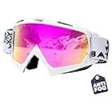 BATFOX Anti Fog Ski Goggles OTG for Adults & Kids, Snowboard Goggles with 100% UV Protection & Anti-Slip Fit for Skiing