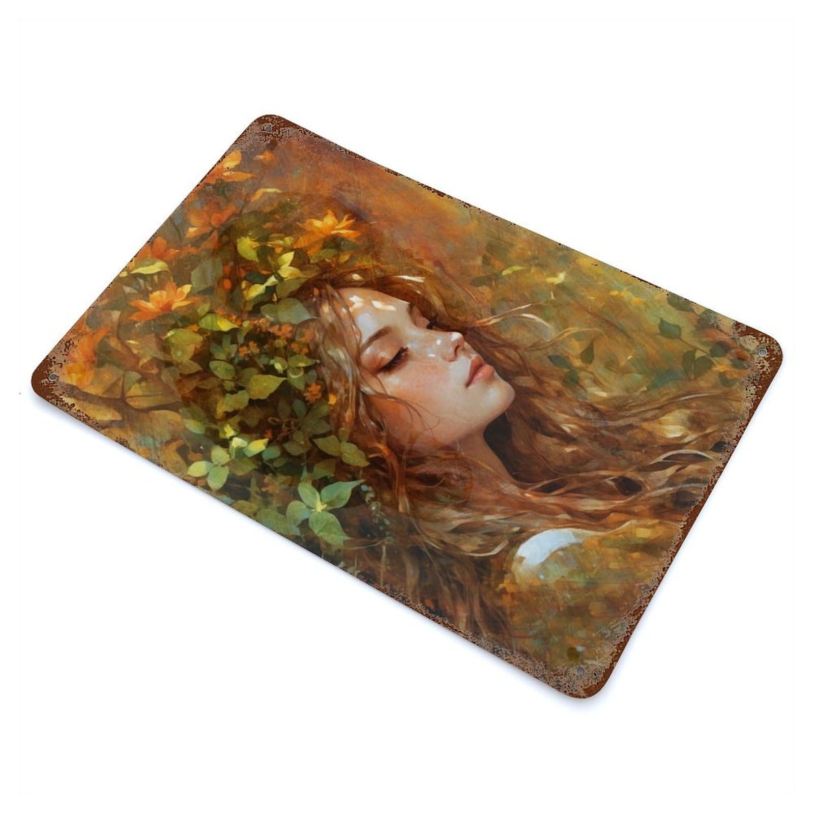 Whispers of Autumn Rusty Metal Tin Sign 11.8"x7.9", for Basement, Hobby Room And Garage Decor, Retro Wall Decor