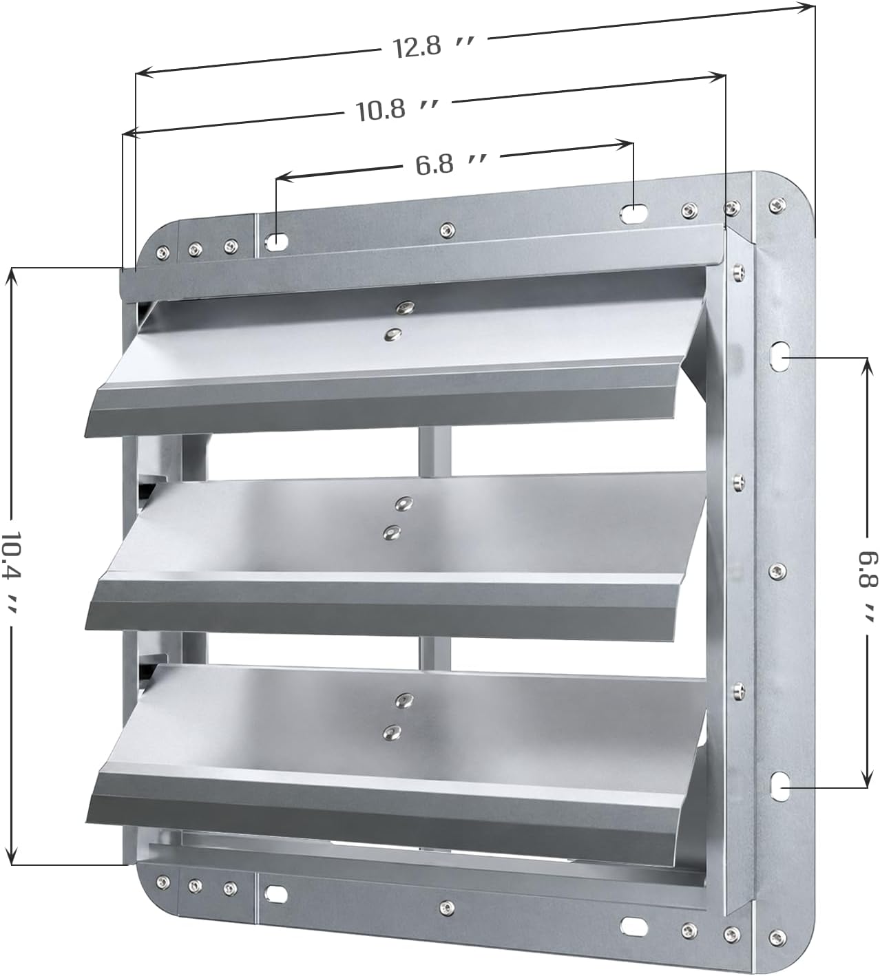 10 Inch Shutter Exhaust Louver Vent (No Fan Blades and Motor) for Home Attics