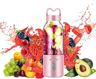 Blender de Jus Portable USB Rechargeable Mixeur Blender Mélangeur de Fruits/Smoothies/Shakes, Convient pour la Maison Voyage Activités de Plein Air (Sakura Pink)