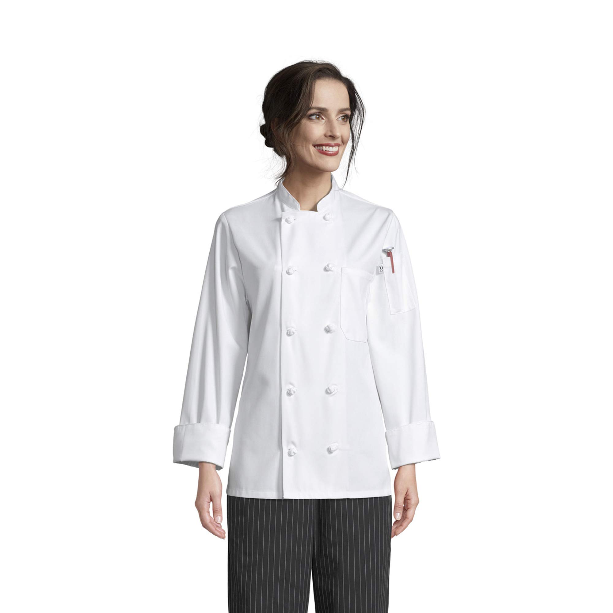 Uncommon Threads Women's Standard Sedona Fit Chef Coat, White, X-Small
