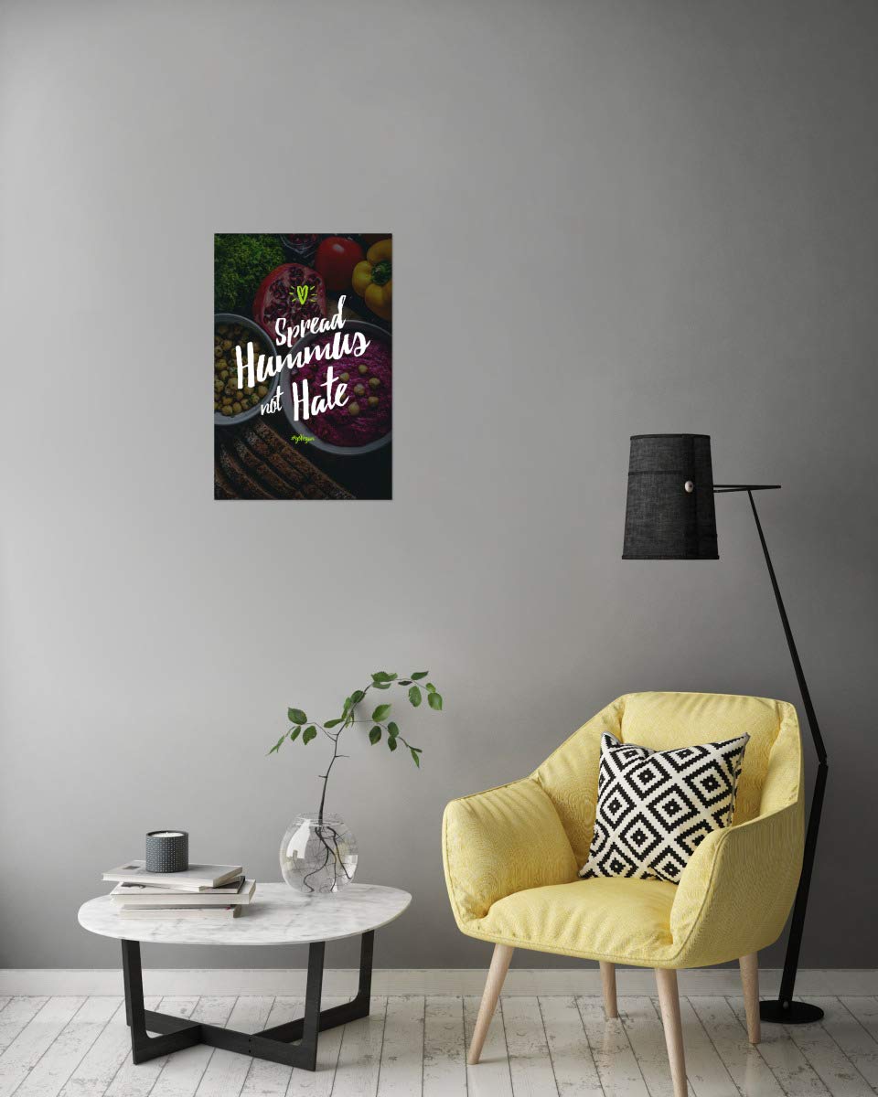 artboxONE Poster 150x100 cm Typografie Spread Hummus, not hate! - Bild hummus food foodlove