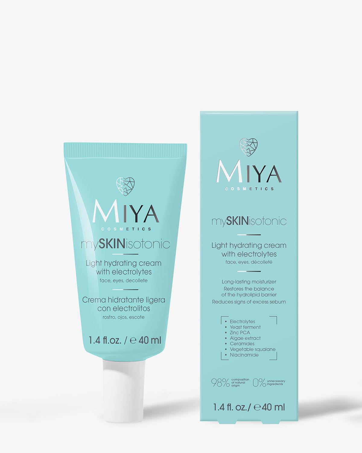 MIYA Cosmetics mySKINisotonic Electrolyte Light Hydrating Face Cream, 1.4 oz