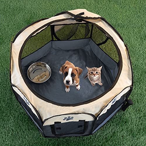 image for QICHEN Pet Playpen, Breathable Pet Cage Tent for Indoors and Outdoors,