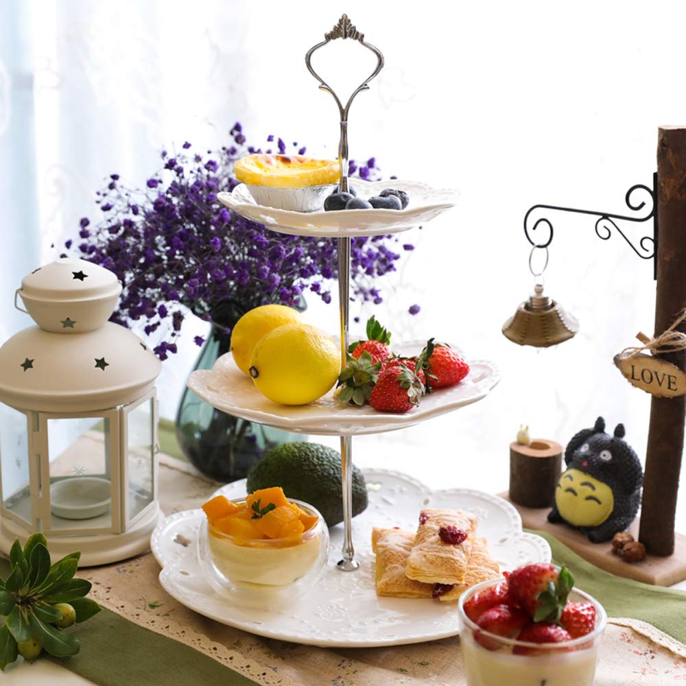 Lot De 3 Supports Ronds En Métal Pour Cupcakes à 3 Niveaux - Style