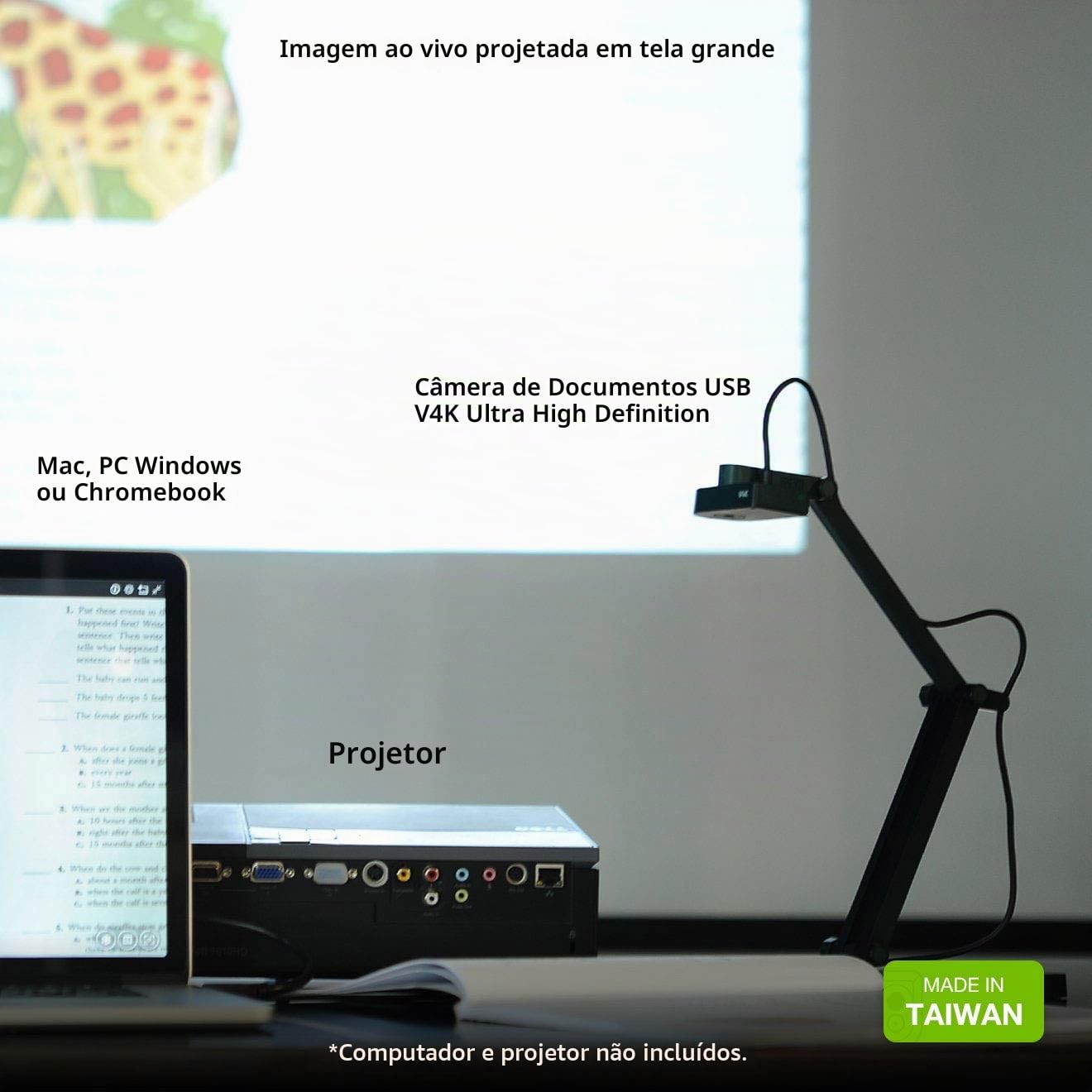 IPEVO Câmera de documentos V4K Ultra High Definition 8MP USB — Mac