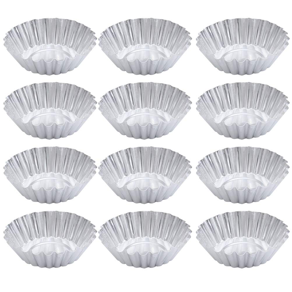 100 Piezas Cupcake Forrado Tarta De Huevo Taza para Hornear Magdalenas Moldes De Tarta Envoltorios De Cupcakes Horneado De Muffins Lata De Tarta Bandeja Ronda Aleación De Aluminio.