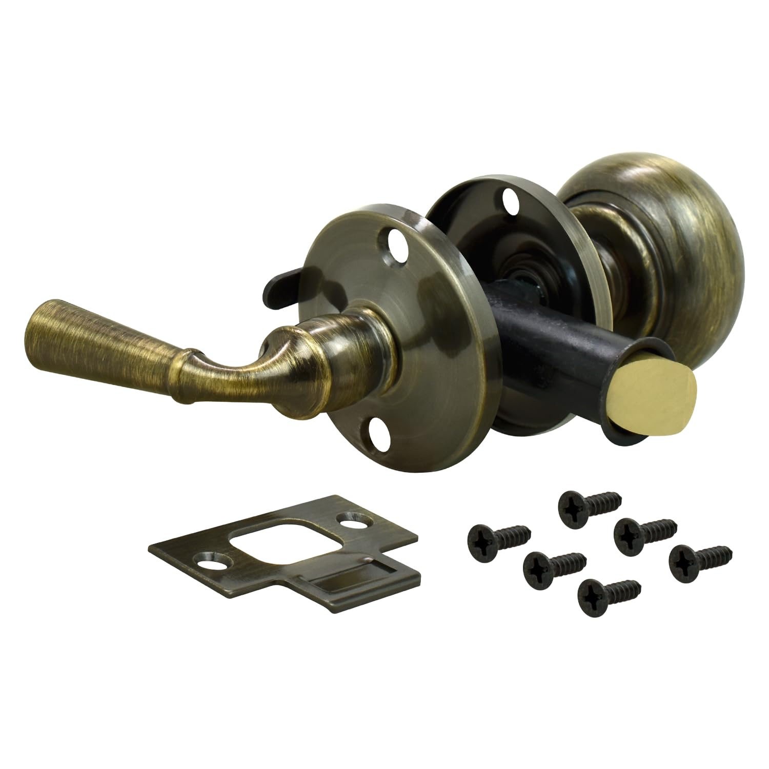 Nuk3y Storm Series Solid Brass Screen Storm Door Latch (Antique