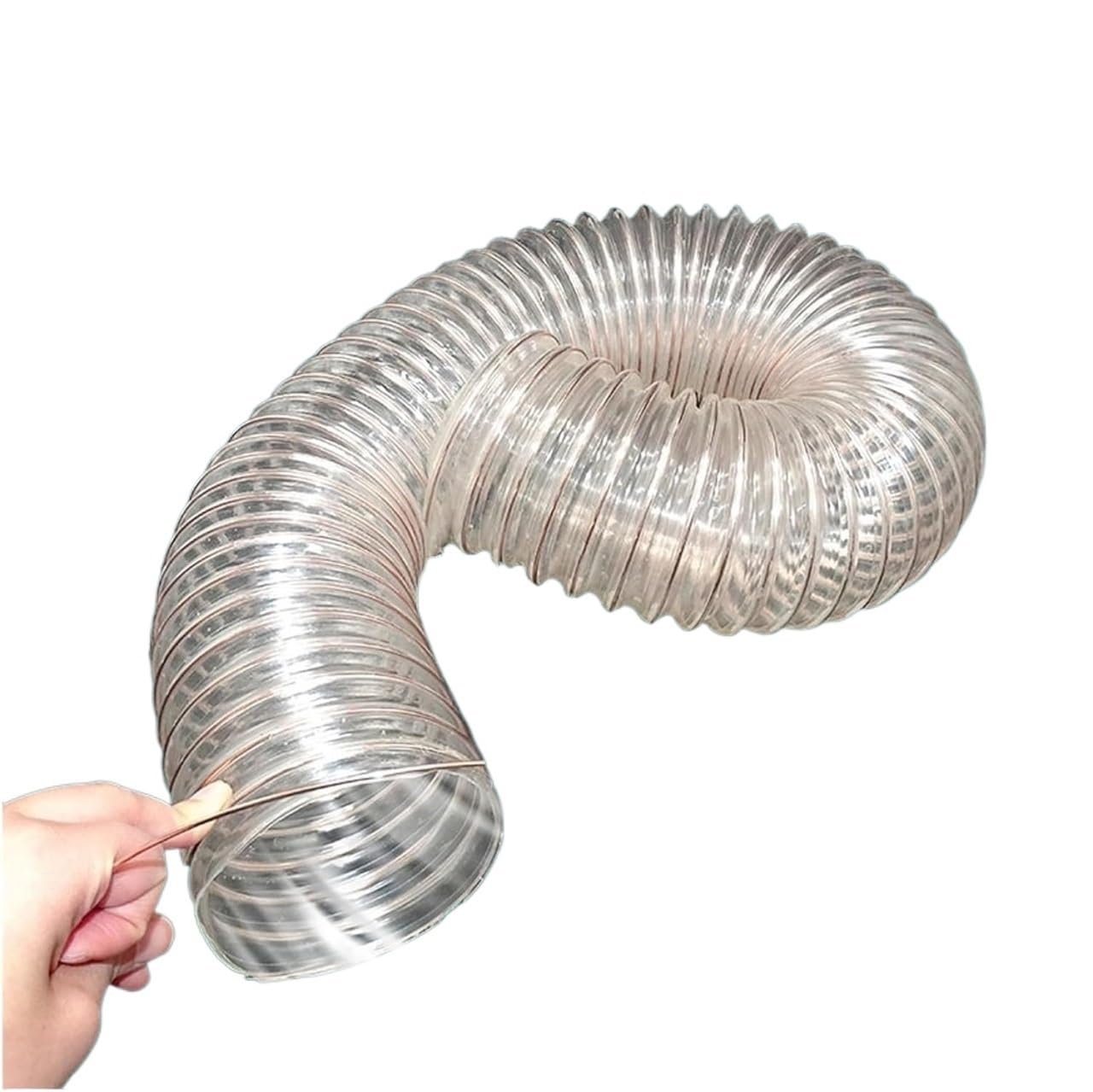 Przezroczysta rura z poliuretanu, Wąż odciągowy z poliuretanu PU do zbierania pyłu obróbki drewna, elastyczny, zwijany, wiele rozmiarów(Dia-7 Inch(180mm))