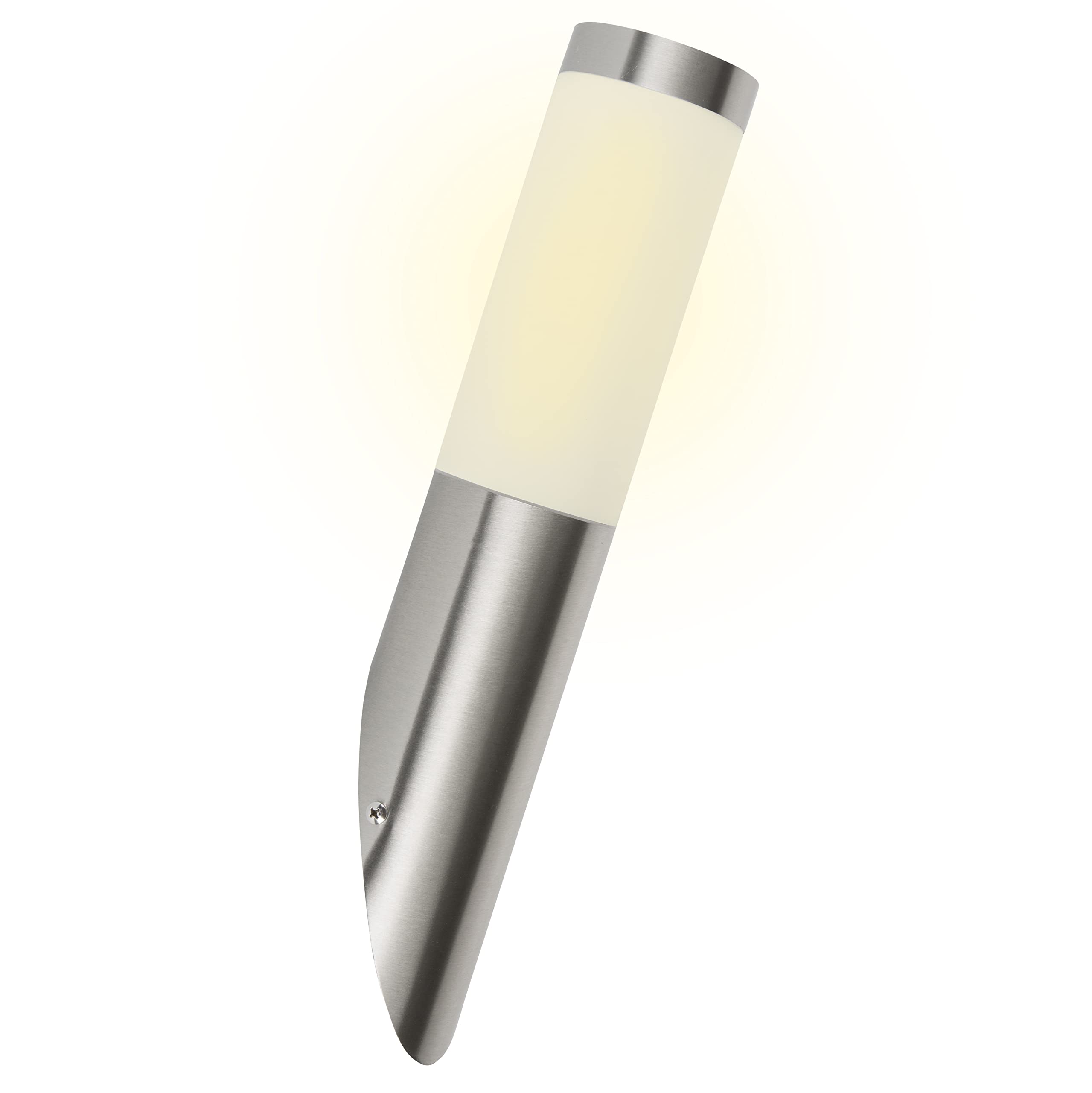 Smartwares – Außenleuchte –Wandfackel – Edelstahl – E27-Sockel – IP44, Silber (Packung mit 3)
