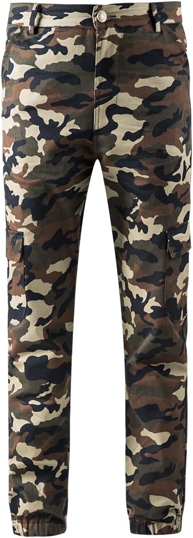 YAMY Womens Camouflage Pants BDU Military Trousers Joggers (Small, Green)
