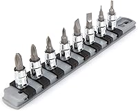 Vista 1 de TEKTON 1/4 Inch Drive Phillips/Slotted Bit Socket Set with Rail, 8-Piece (#0-#3, 1/8-5/16 in.) SHB90104