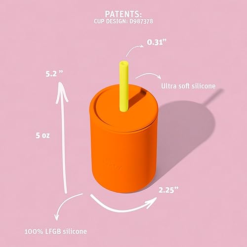 Miniatura 2 de Avanchy Vaso de entrenamiento de silicona con tapa con pajilla, taza pequeña para bebés de 6 meses a niños pequeños de 1 año de edad, taza de agua