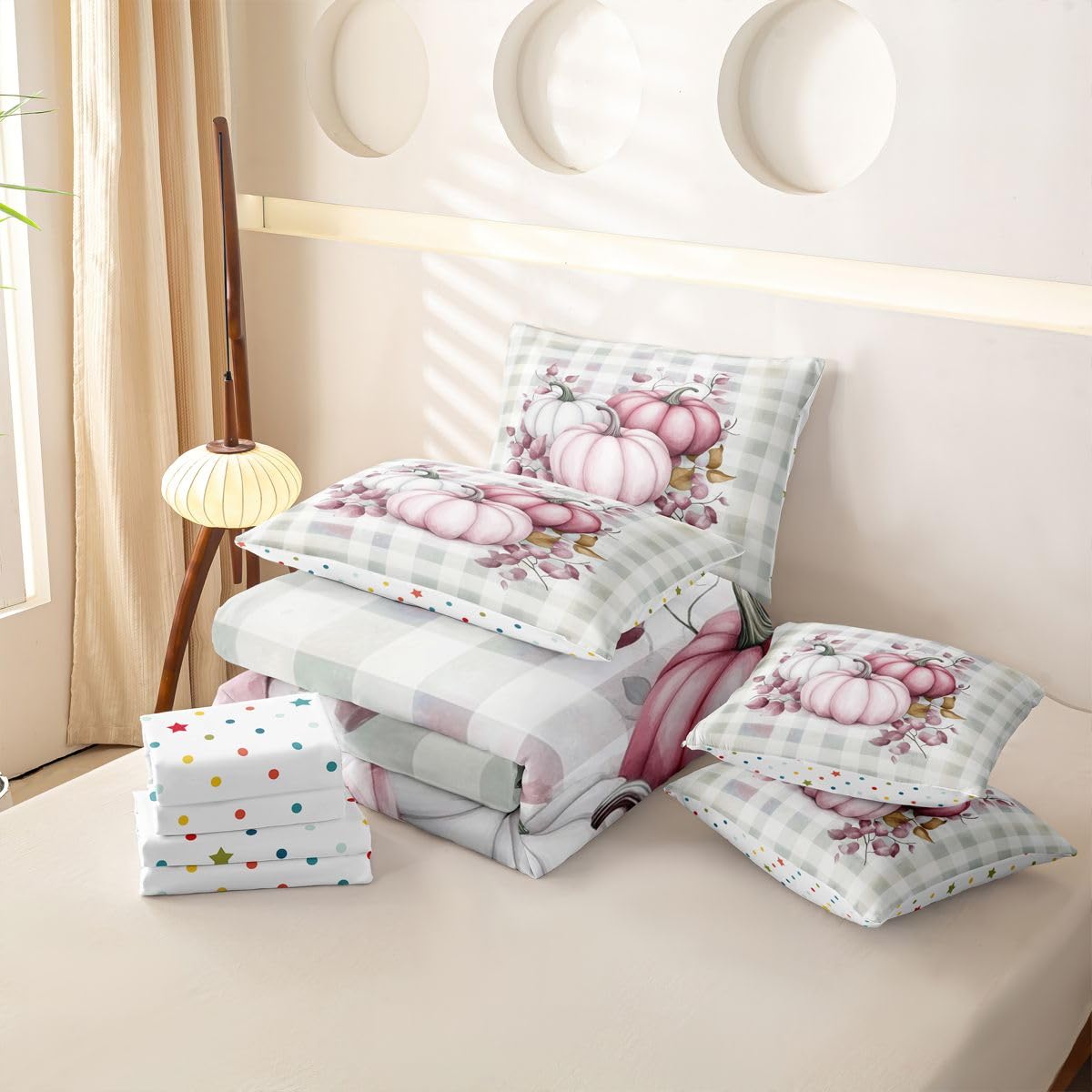 Homewish Herbst Bettwäsche Set 7teilig 220x240