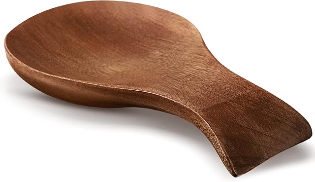 Spoon Rest for Stove Top Bamboo Holder for Spatula Wood Spoon Rest for Kitchen Counter Spoon Holder for Stove Top or Countertop, Spoon or Tong, Modern and Rustic Spoon Rest for Farmhouse (Brown)