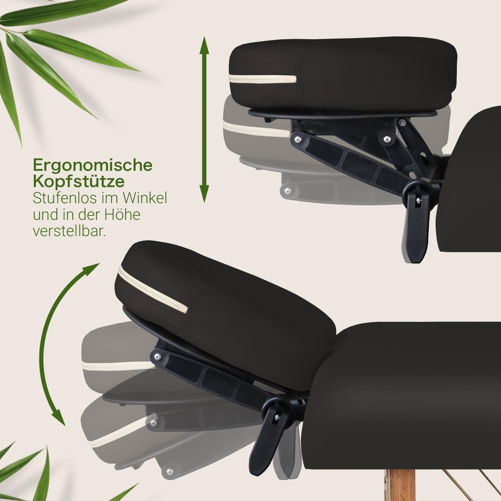 Zen® Startup Massageliege klappbar & Mobile Massagetisch aus Holz, stabile Massagebett - Massagebank höhenverstelbar, Tattoo & Kosmetikliege - Behandlungsliege mit Kopfteil - Schwarz