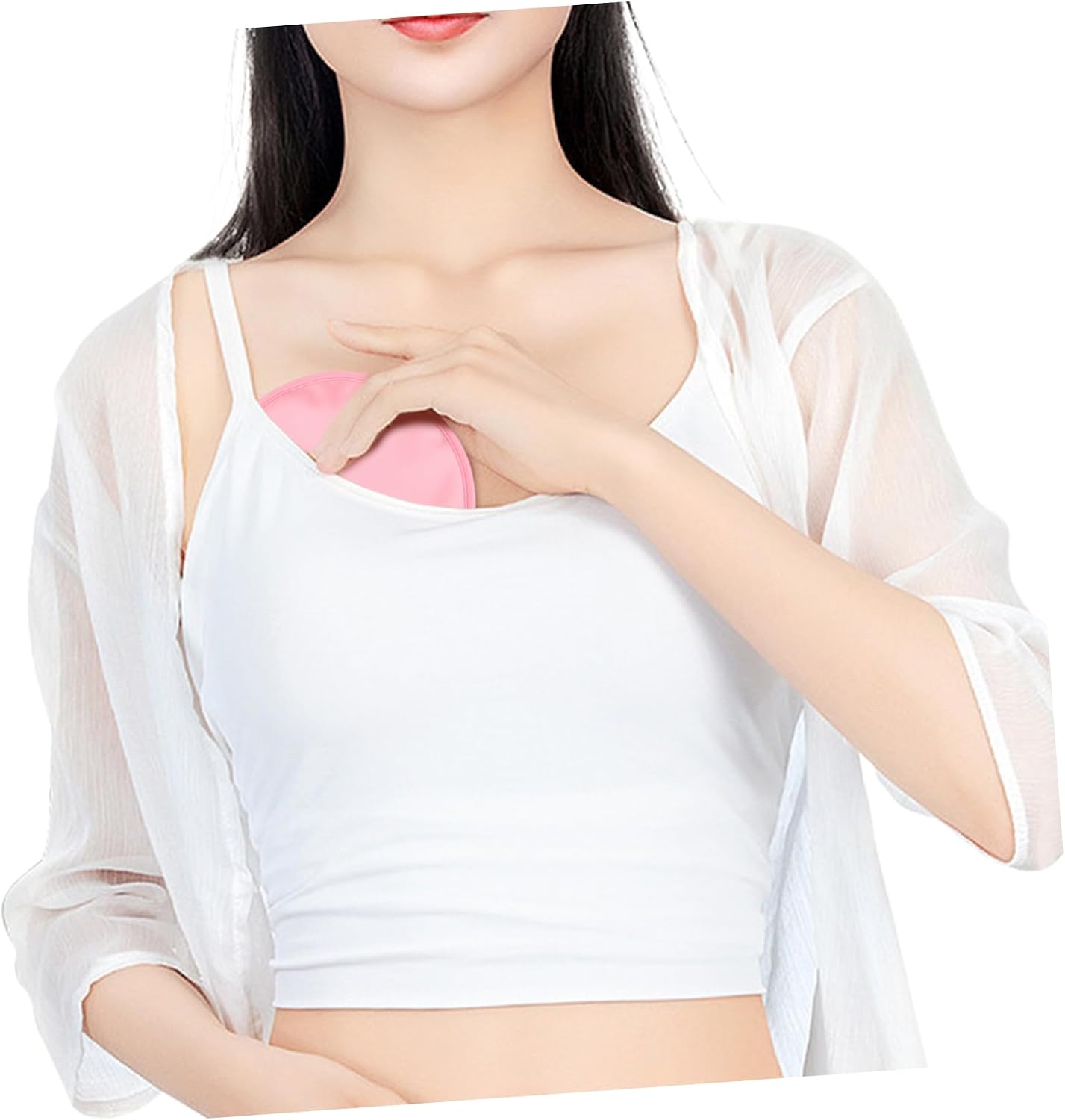 minkissy 2pcs Castor Oil Breast Pads Breast Plumping Oil Compress Pads for Nursing Comfortable Reusable