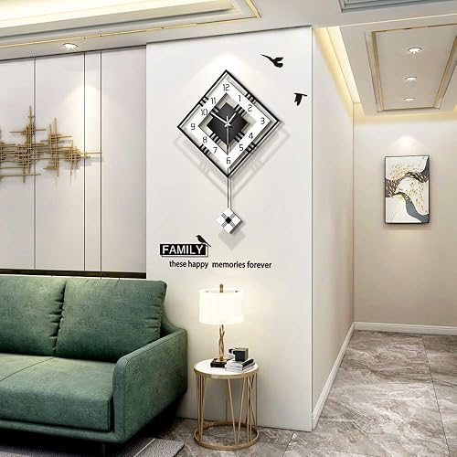 Miniatura 3 de FLEBLE Relojes de pared grandes modernos para decoración de sala de estar, reloj de pared decorativo silencioso, funciona con pilas, sin tictac