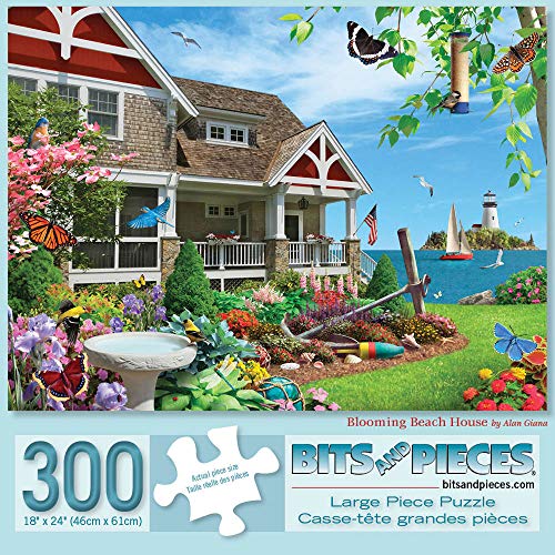 Bits and Pieces Jigsaw Puzzles for Adults 300 Pieces - Blooming Beach House
