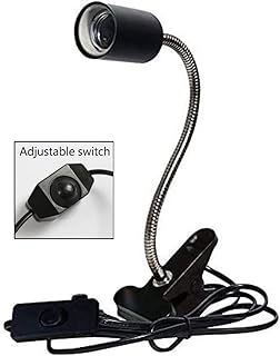 CTKcom UVA UVB Light Bulb Reptile Ceramic Heat Lamp Pet Heating Bulb Holder Clamp Lamp Fixture Heating Light Lamp For Reptiles,Aquarium Reptile Light Adjustable Habitat Lighting Stand,110V-130V(Black)