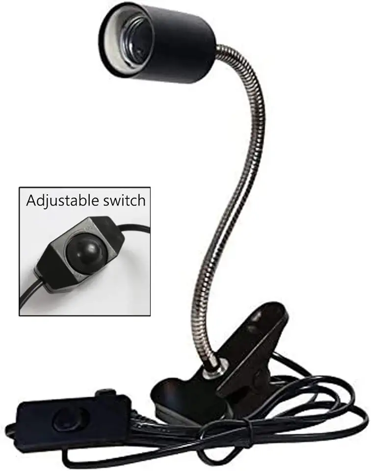 CTKcom Lâmpada Uva Uvb Lâmpada de Aquecimento de Cerâmica para Répteis Suporte para Lâmpada de Aquecimento para Animais de Estimação Luminária de Aquecimento para Répteis, Suporte de Iluminação Ajustá