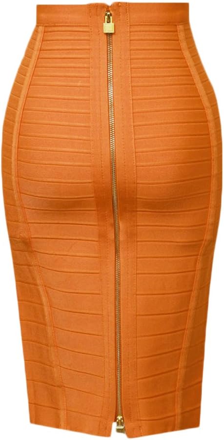 Women's High Waist Elastic Rayon Bandage Pencil Skirt