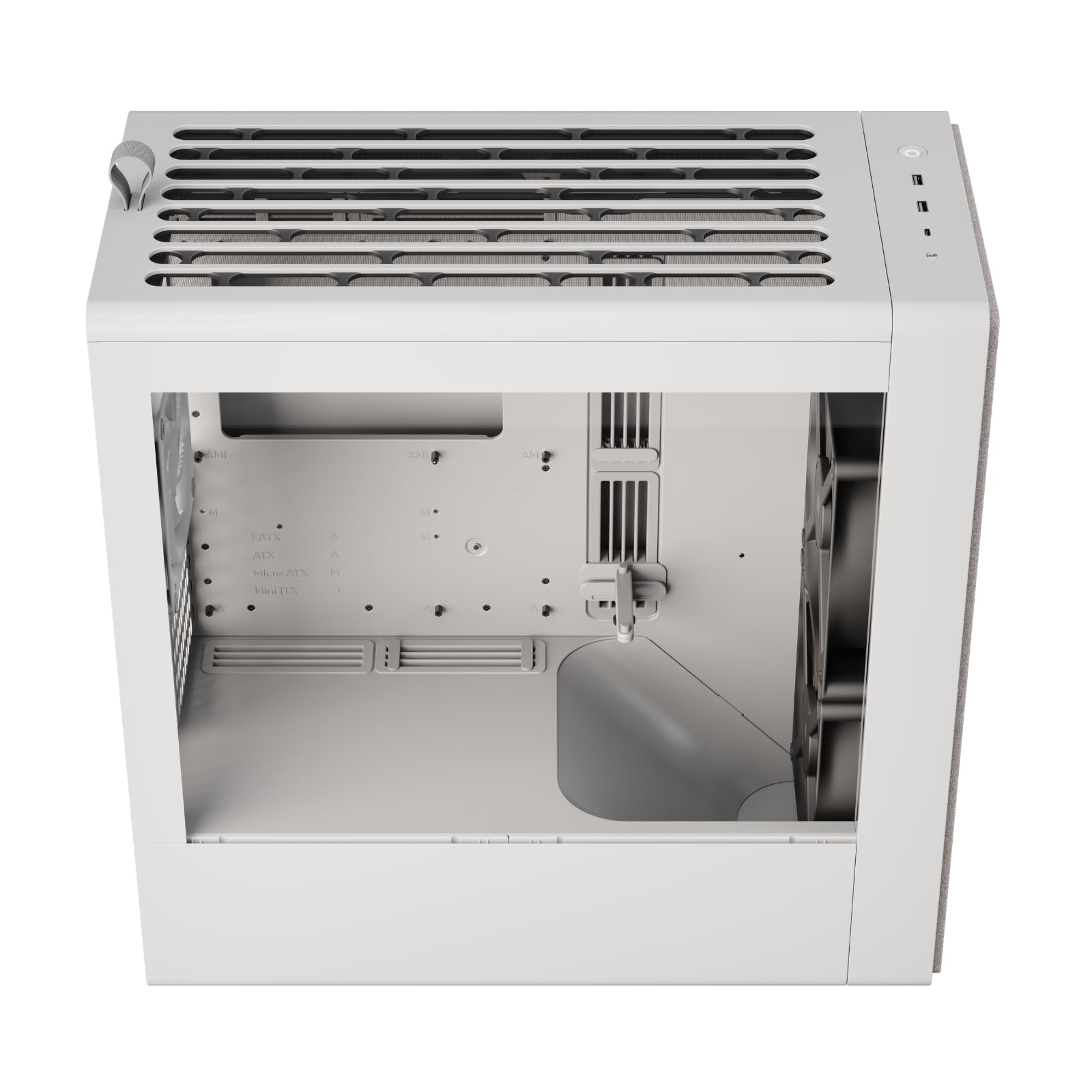 HAVN BF 360 Flow High Airflow ATX Mid Tower PC Case, Semi-Open SGCC Steel Frame, SimpliCable Cable Management, 2X 180mm Fan, 1x 140mm Fan 360mm Radiator Mounts, Magnetic Panels – White